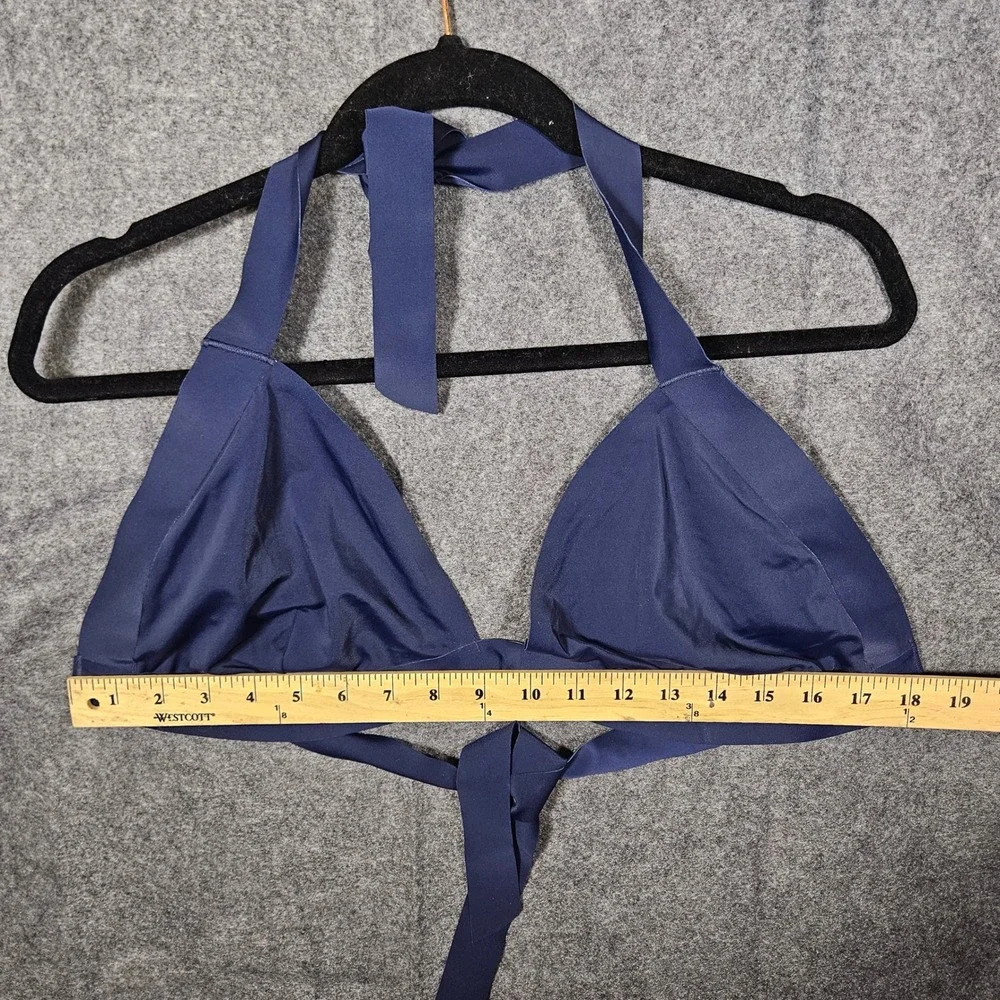 onewith Womens Navy Halter Bikini Top Seamless Swim Beach Vacation Sz 2X READ